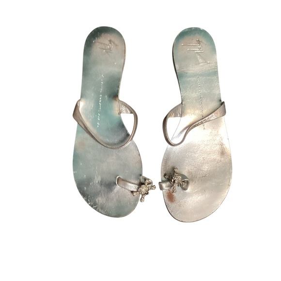 Giuseppe Zanotti Crystal Skull Toe Ring Sandals - Picture 1 of 6
